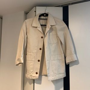 Alex Mill Women’s Work Jacket in Ecru. SZ Small. Garment-dyed Denim.